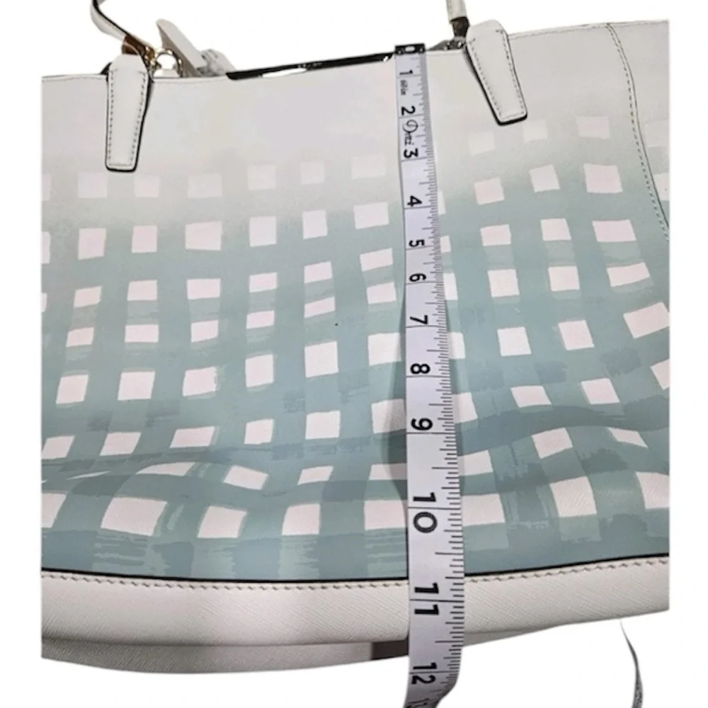 Coach Madison East/West Tote in Gingham Saffiano Leather